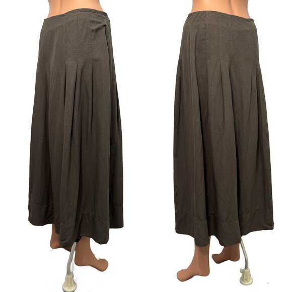 Zara Olive Green Button-Down A-Line Ankle-Length Skirt Women’s Medium - Picture 5 of 9